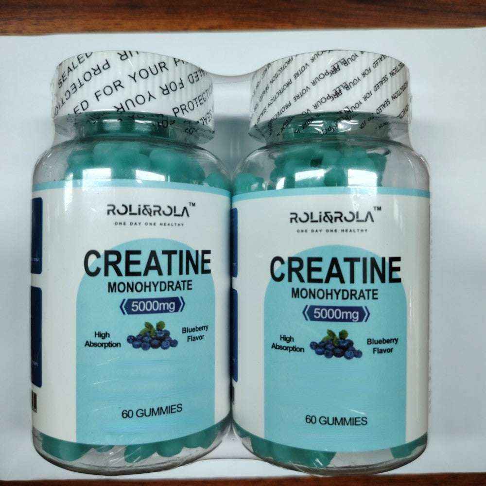 High Strength Creatine Monohydrate Gummies, Blueberry Flavored - 60 Gummies X 2 Bottles