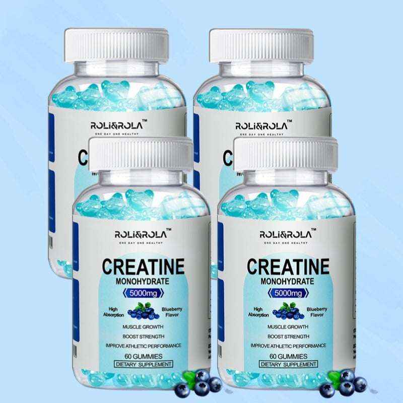 High Strength Creatine Monohydrate Gummies, Blueberry Flavored - 60 Gummies X 2 Bottles