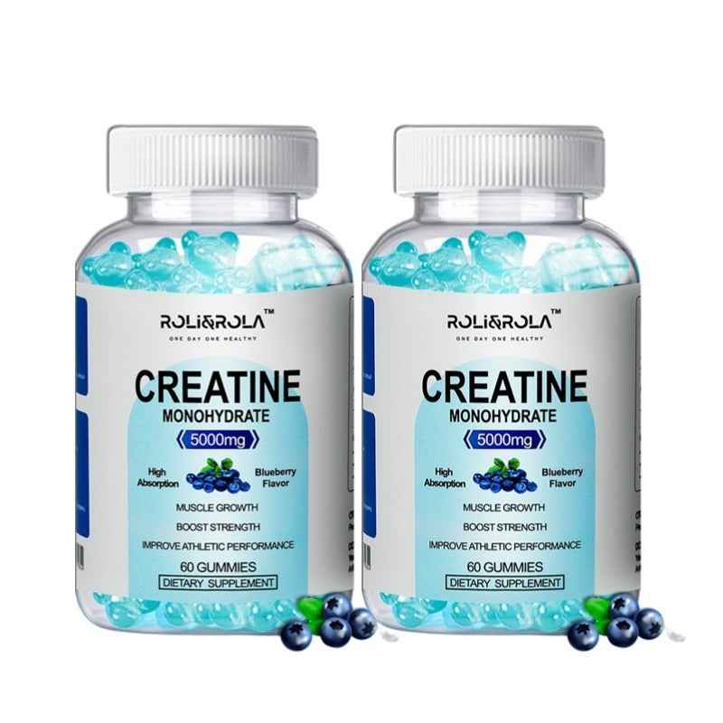 High Strength Creatine Monohydrate Gummies, Blueberry Flavored - 60 Gummies X 2 Bottles